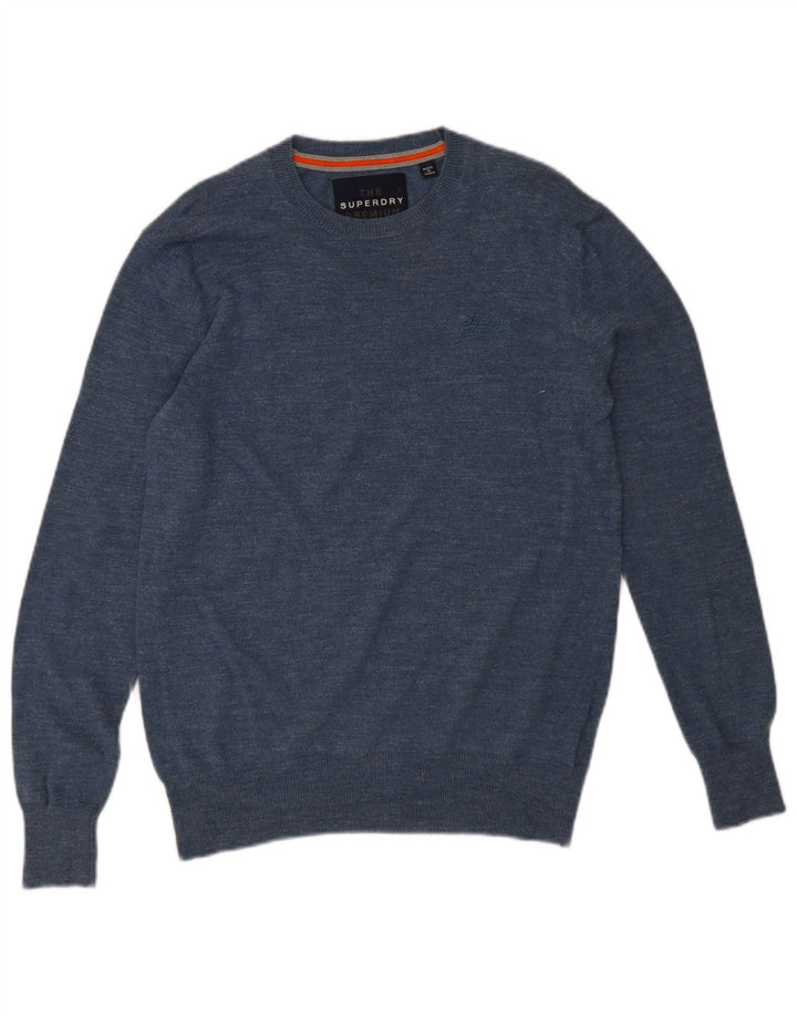Superdry muški džemper s okruglim izrezom Srednje plavi pamuk