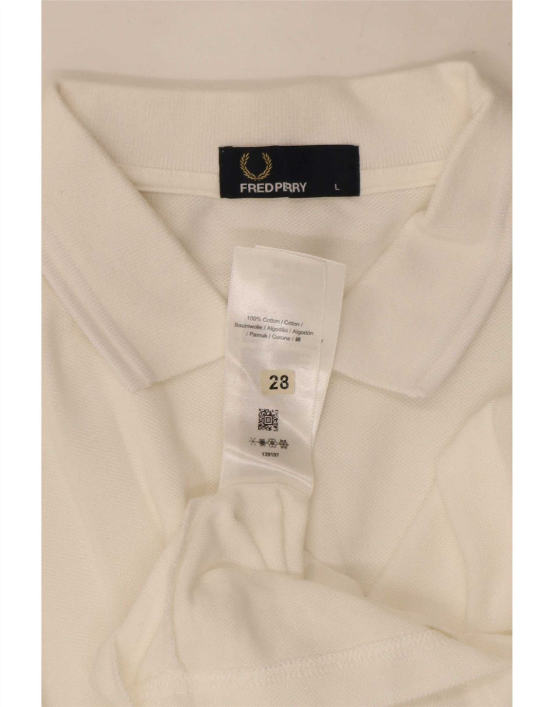 Velika bijela pamučna muška polo majica dugih rukava Fred Perry