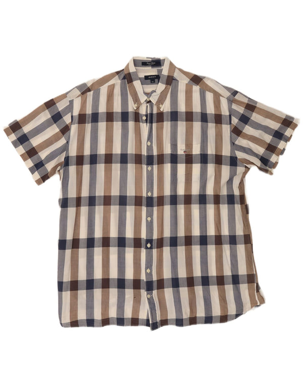 GANT Muška majica kratkih rukava standardnog kroja 3XL tamnoplava karirana