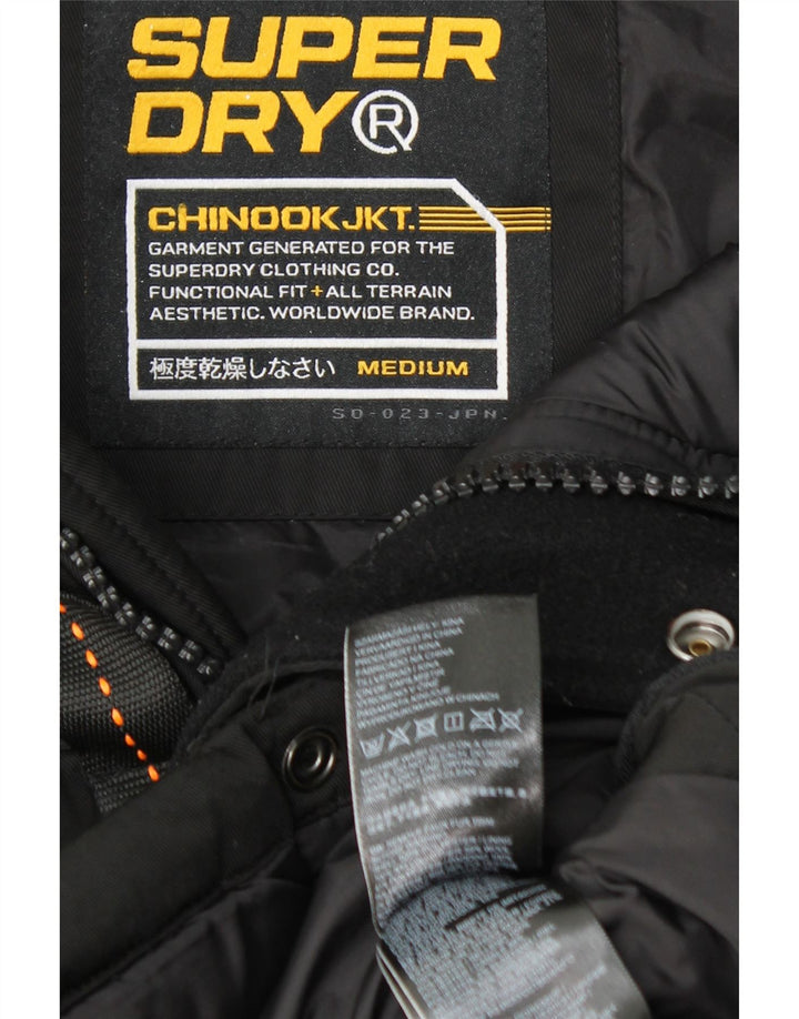 Superdry muška podstavljena jakna s kapuljačom UK 38 srednji crni poliester
