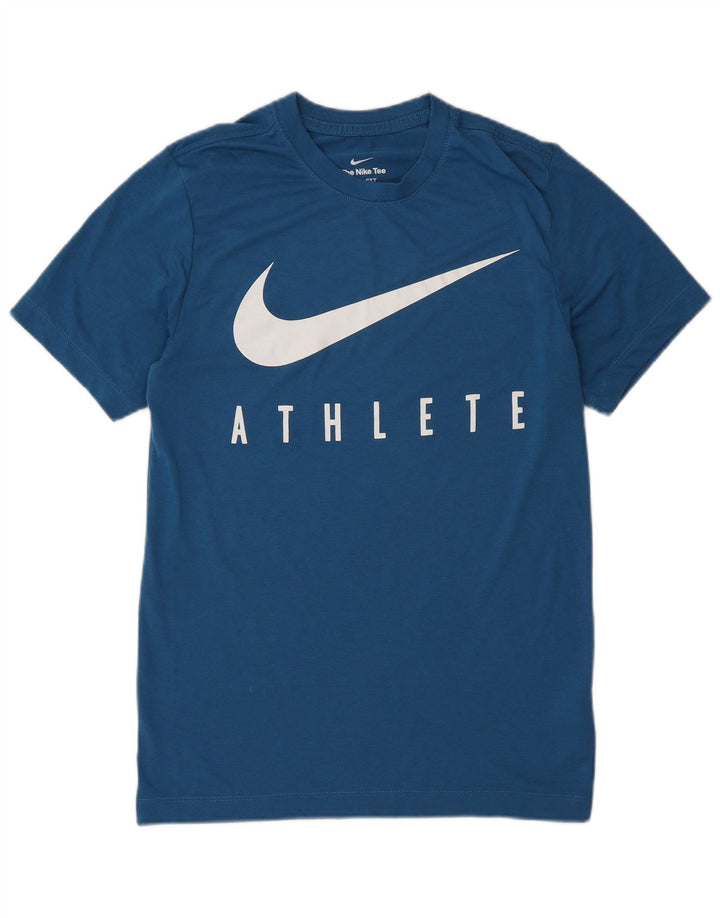 Nike Dri Fit Graphic T-Shirt Top XS plavi poliester