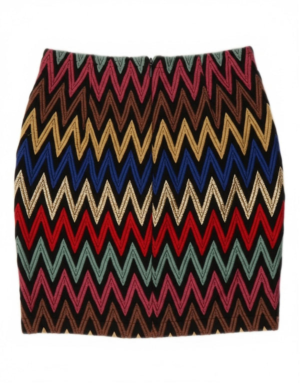 Enrico Coveri Womens Pencil Skirt W32 Large Multicoloured Chevron
