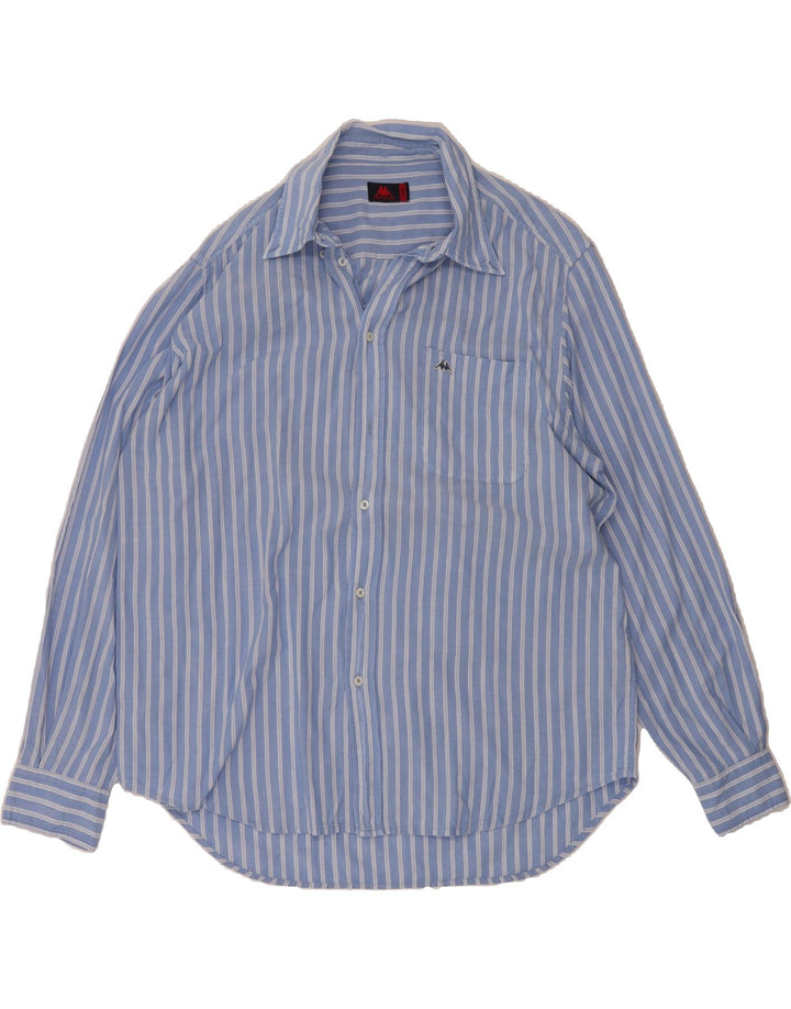 KAPPA Mens Shirt Large Blue Striped Cotton Vintage Kappa and Second-Hand Kappa from Messina Hembry 