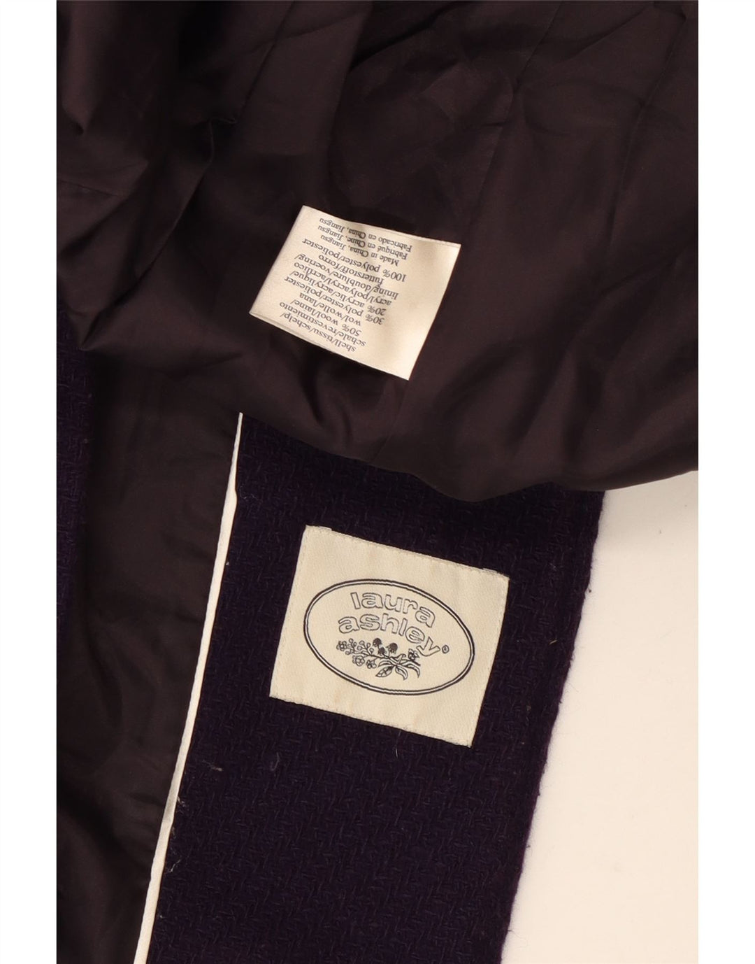Laura Ashley ženski duffle kaput s kapuljačom UK 14 srednje ljubičasta vuna