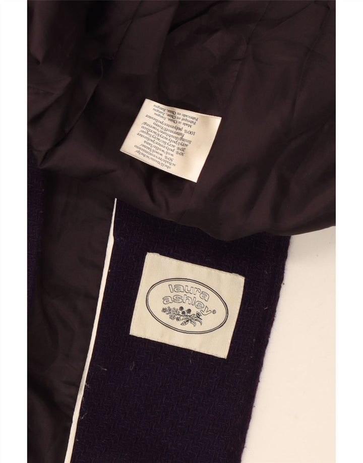 Laura Ashley ženski duffle kaput s kapuljačom UK 14 srednje ljubičasta vuna