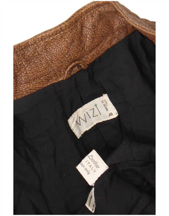 Vintage muška bomber kožna jakna IT 48 srednje smeđe kože