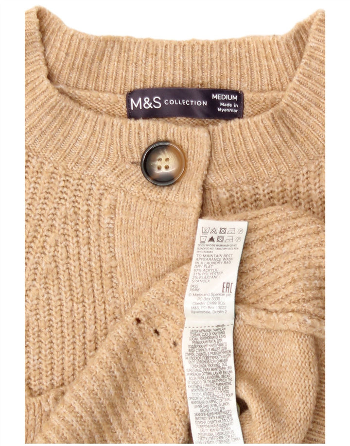 Marks & Spencer ženski kardigan pulover UK 14 Srednje smeđi akril