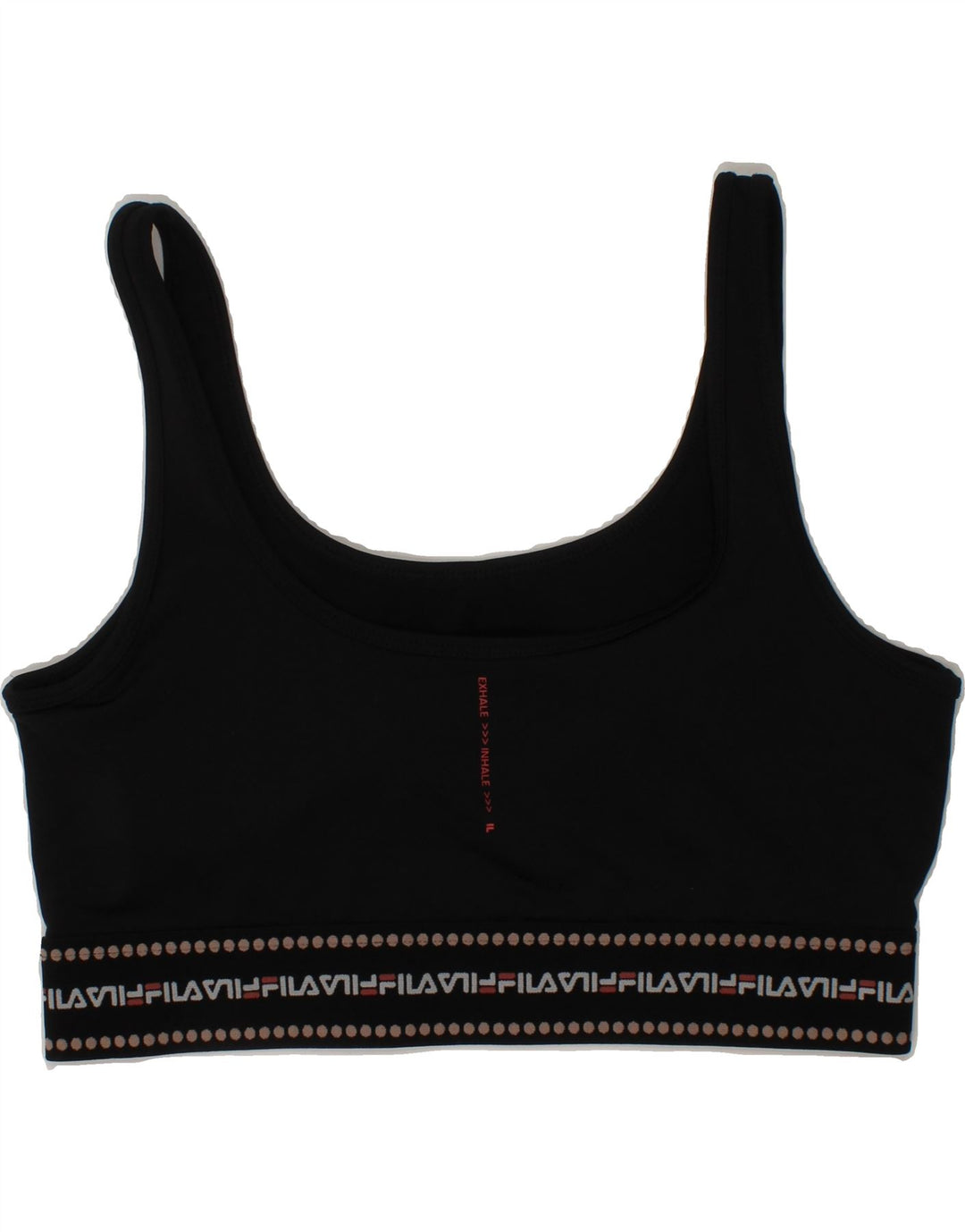 FILA Womens Sport Bra Top UK 16 Large Black Polyester Vintage Fila and Second-Hand Fila from Messina Hembry 