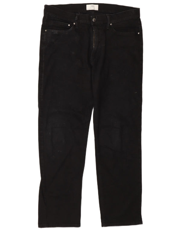Marks & Spencer Mens Straight Jeans W36 L31 Black Cotton