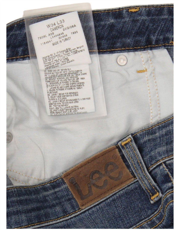 LEE Womens Cameron Bootcut Jeans W34 L33 Blue Cotton