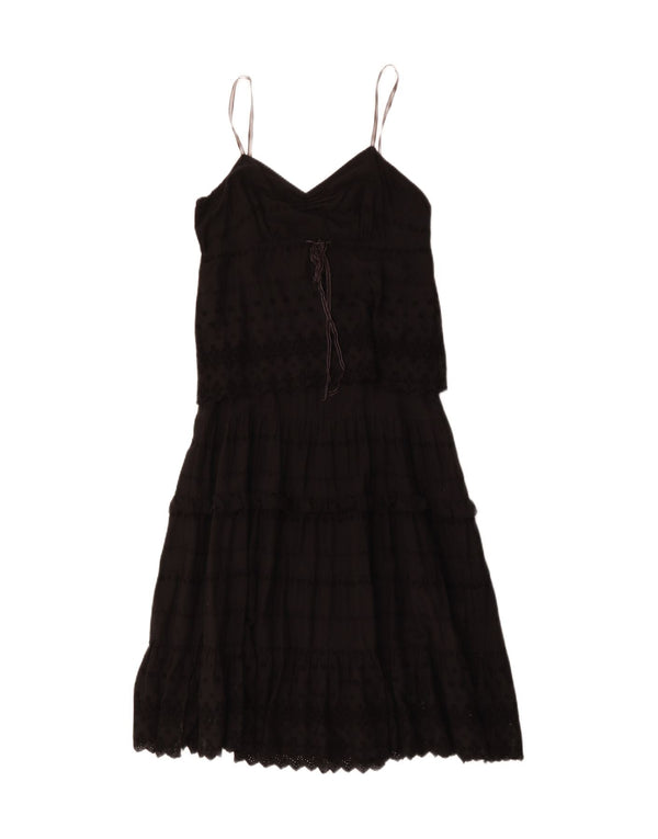 Calvin Klein Jeans Ženska haljina A-kroja bez rukava UK 12 Srednje crni pamuk