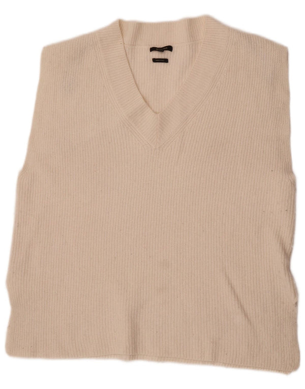 Massimo Dutti Womens Vest Top UK 14 Medium Off White Polyamide