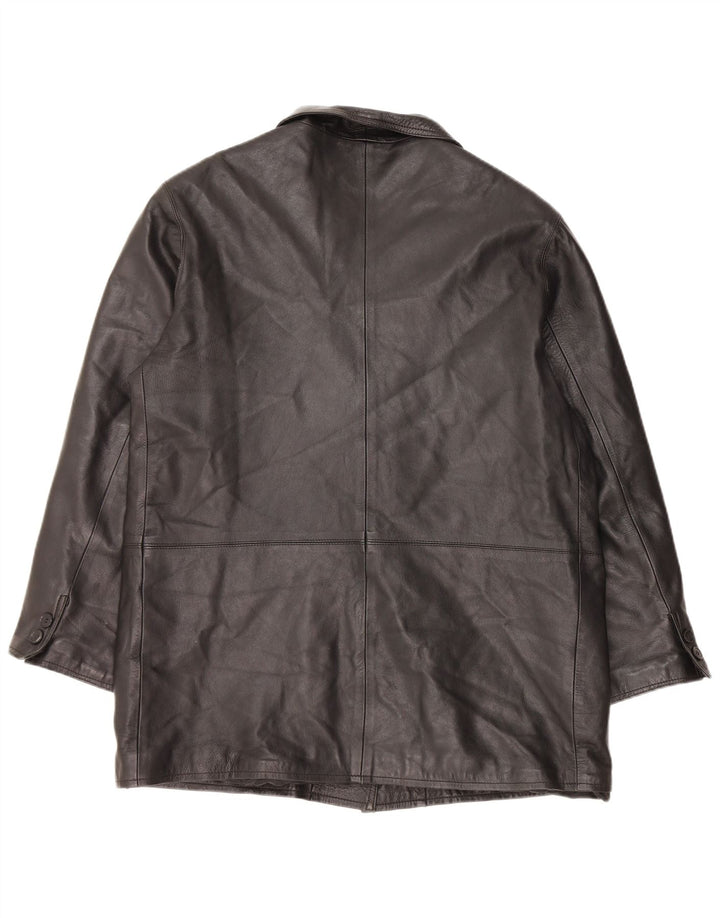 VINTAGE ženski kožni kaput IT 48 XL crna koža