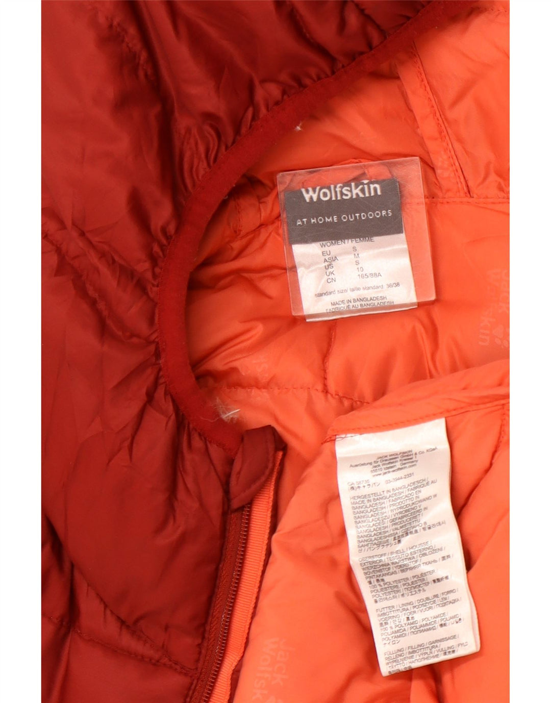 JACK WOLFSKIN Womens Hooded Padded Jacket UK 10 Small Burgundy Polyester