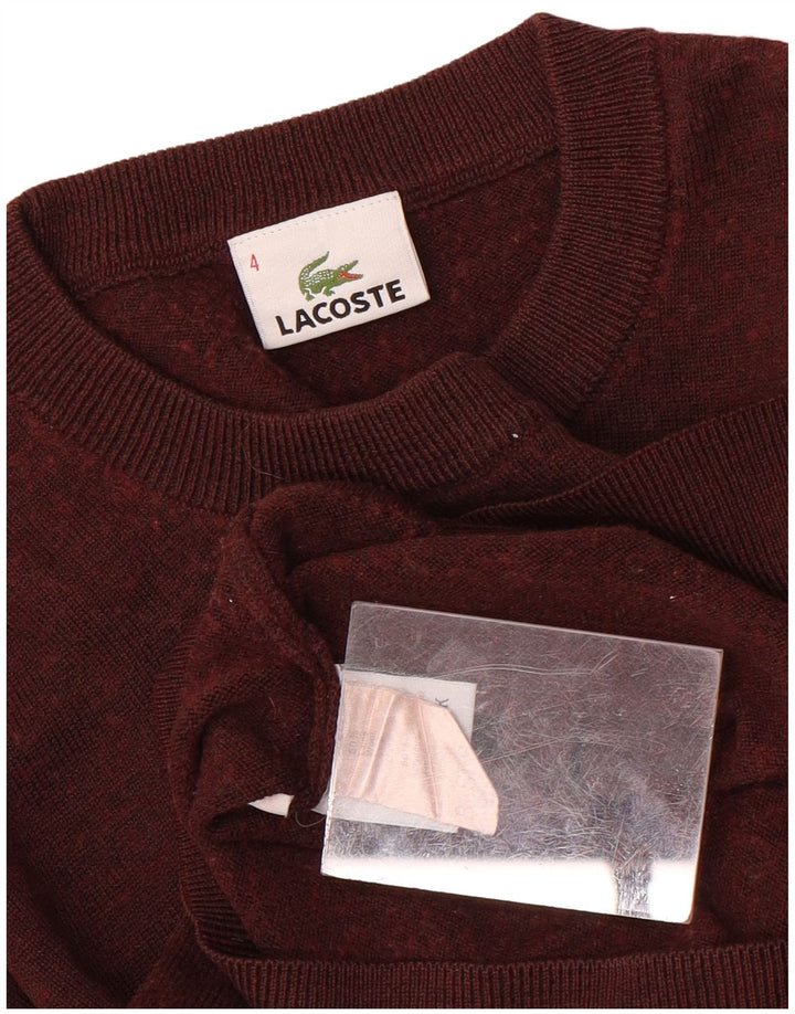LACOSTE Muški džemper s okruglim izrezom, veličina 4, srednje kestenjasta vunena boja