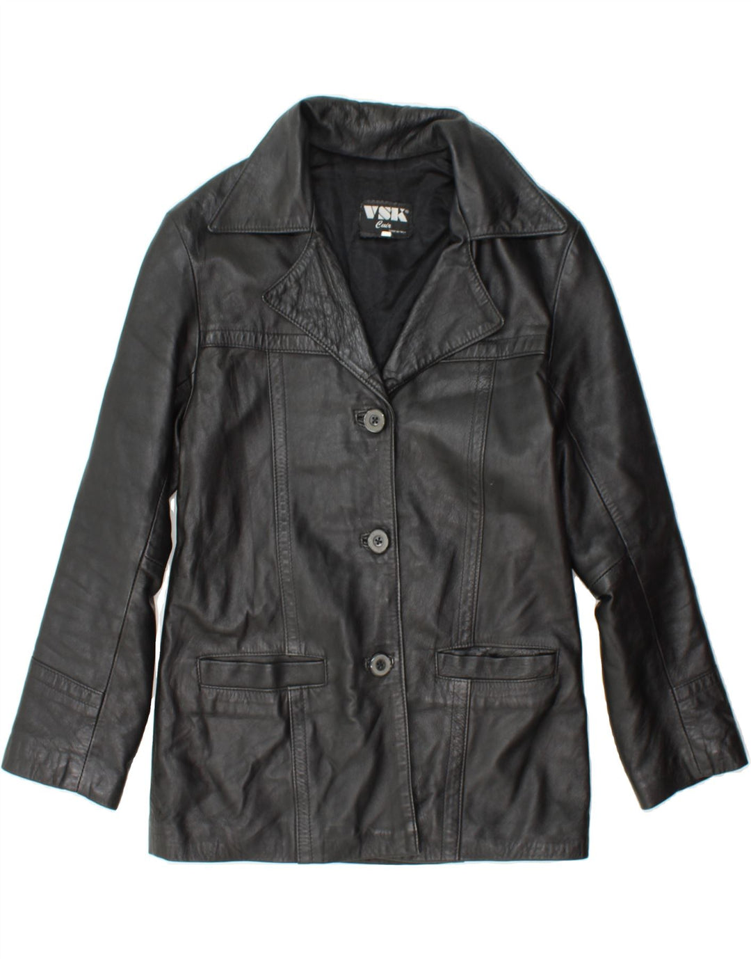 VINTAGE Womens Leather Jacket IT 42 Medium Black Vintage Vintage and Second-Hand Vintage from Messina Hembry 