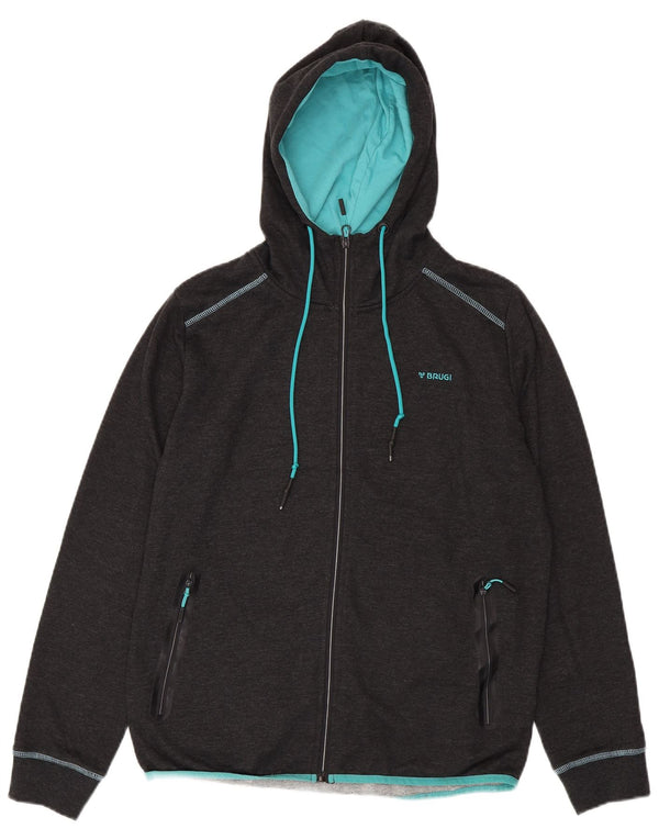 BRUGI ženski pulover s kapuljačom na patentni zatvarač UK 18 XL sivi