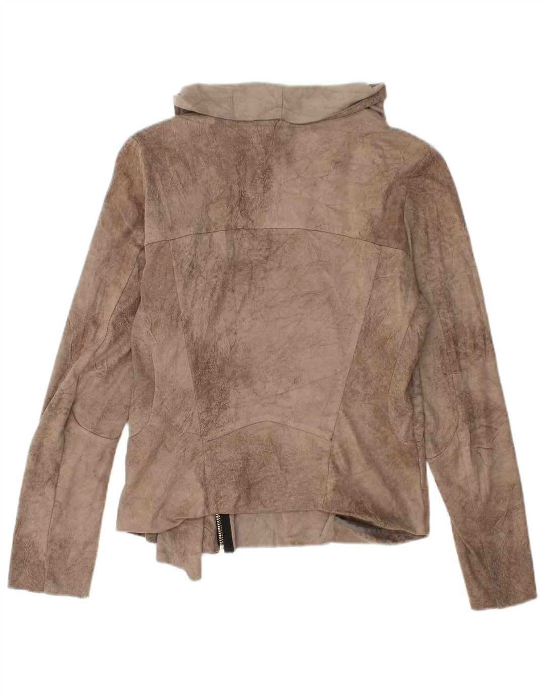 ZARA ženska kratka bomber jakna UK 14 velika smeđa boja na kravatu od poliestera