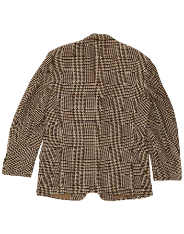 CORNELIANI Muška jakna sa 3 gumba IT 50 Large Beige Houndstooth Wool