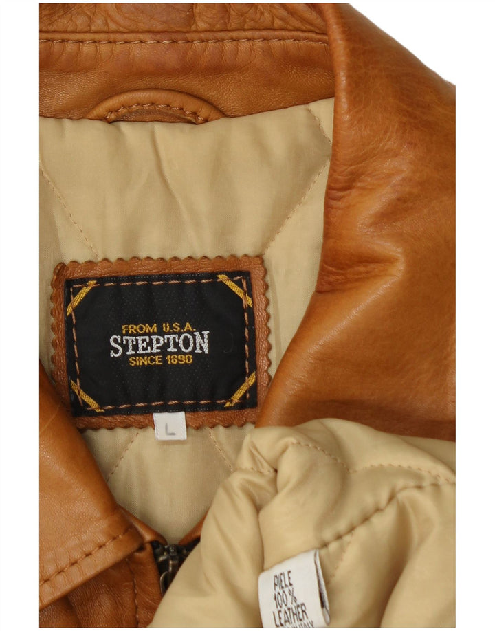 Vintage muška kožna jakna UK 40 velika smeđa koža