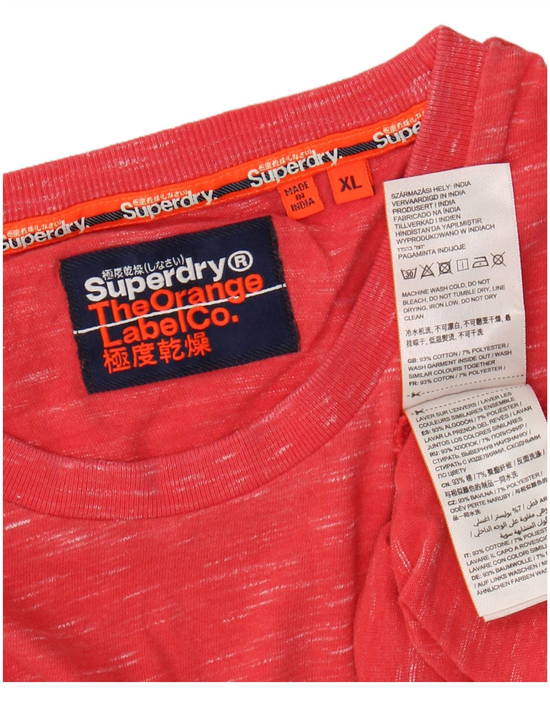 SUPERDRY muška majica kratkih rukava XL crveni flekasti pamuk