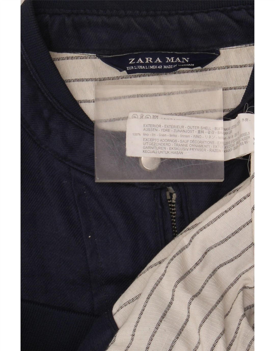 Zara muška bomber jakna UK 40 Large tamnoplavo platno