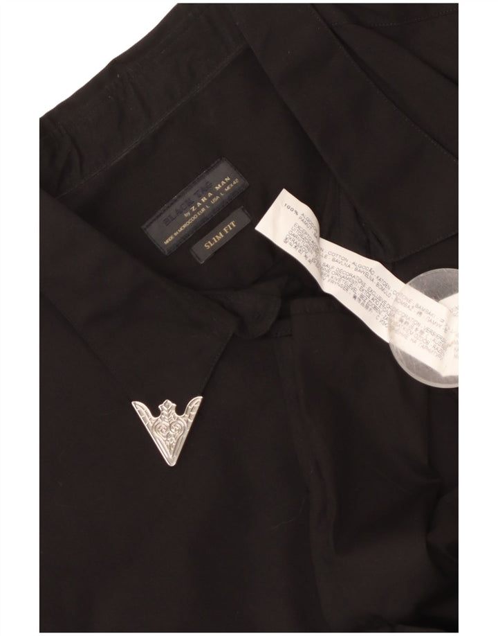 Zara muška uska majica velike crne pamučne boje