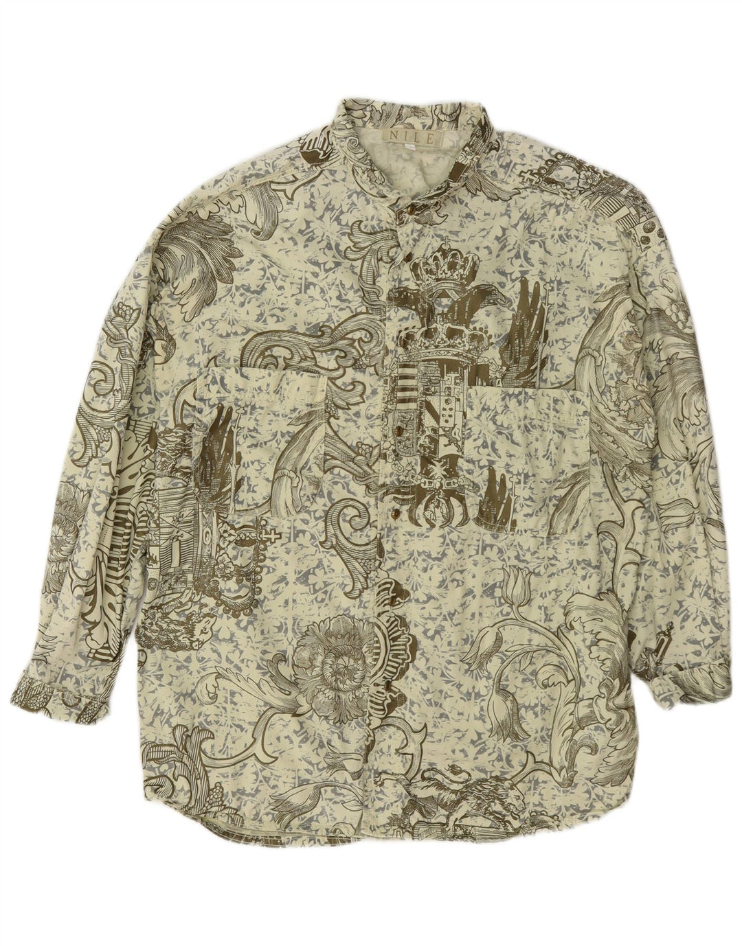 Vintage muška košulja veliki zeleni paisley pamuk