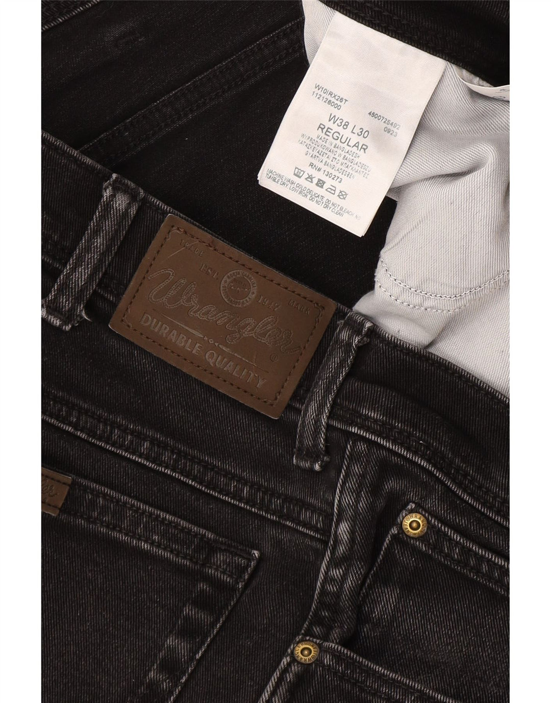 Wrangler muške ravne traperice W38 L27 crni pamuk