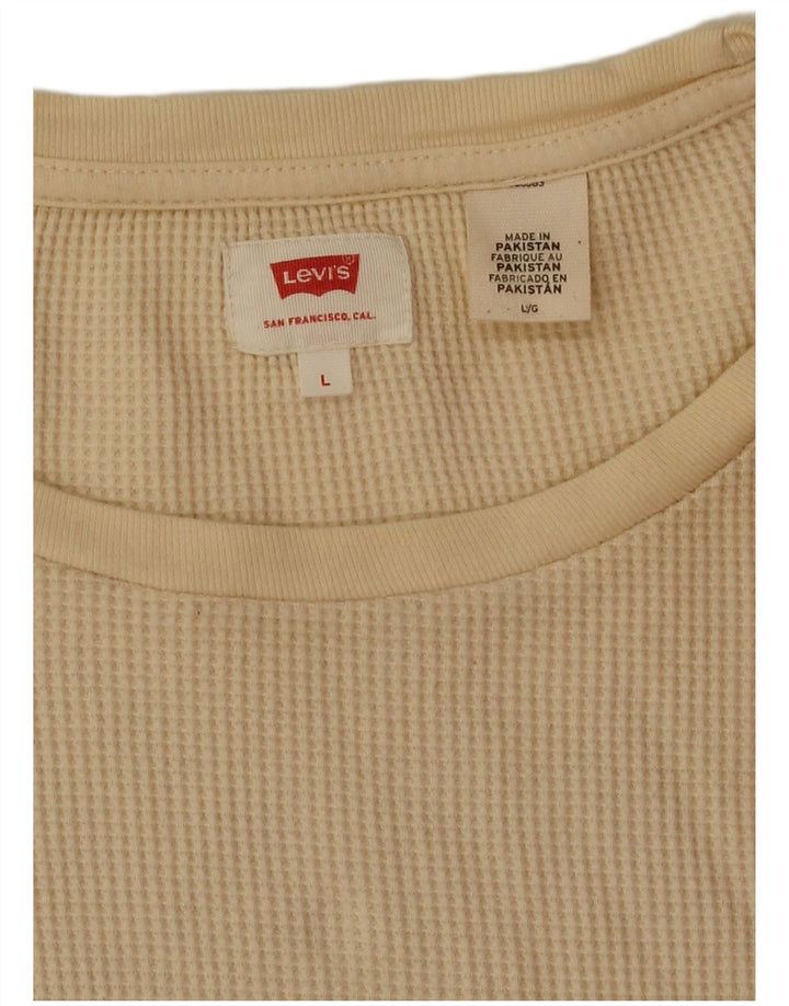 Levi's muška široka majica dugih rukava, veliki bež pamuk