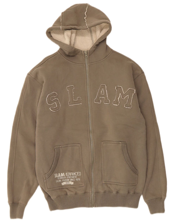 Slam muška pulover s kapuljačom XL Graphic Sherpa Zip XL smeđi poliester