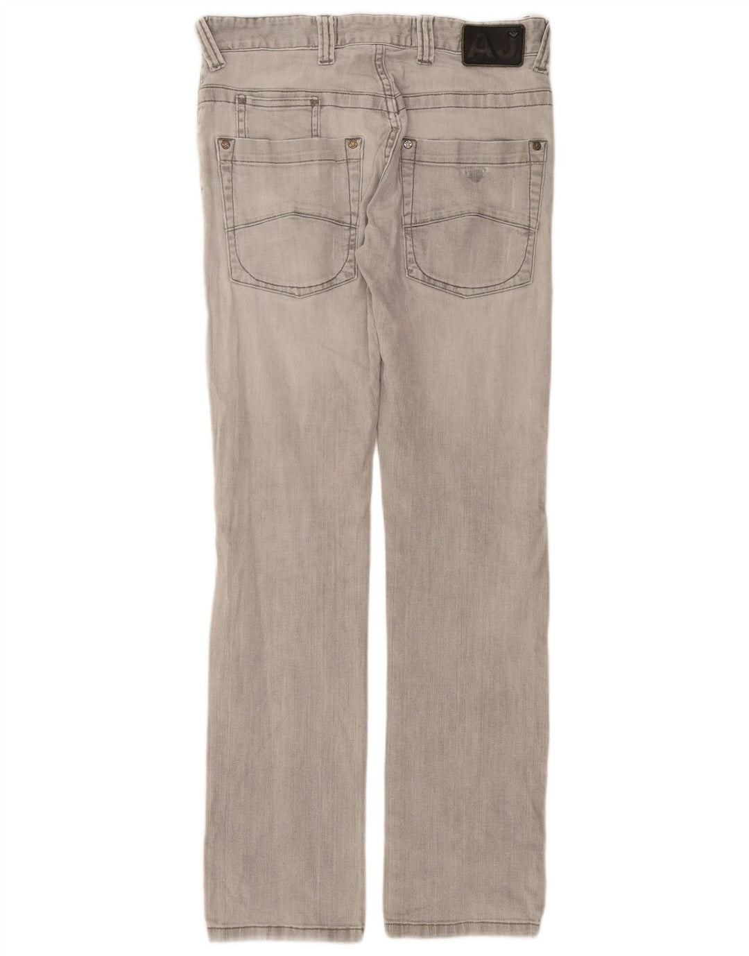 ARMANI Mens Distressed Straight Jeans W30 L32 Grey Cotton