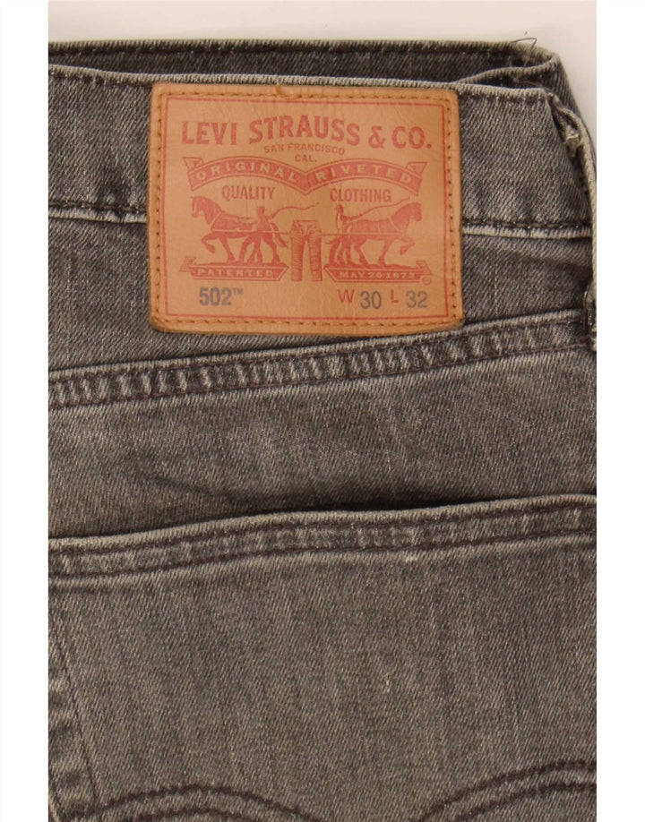 Levi's muške 502 sužene traperice W30 L32 sivi pamuk