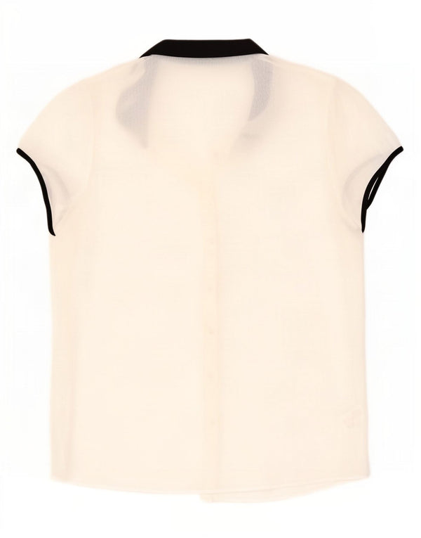 Zara ženska prozirna košulja bluza UK 14 Large Off White Colourblock