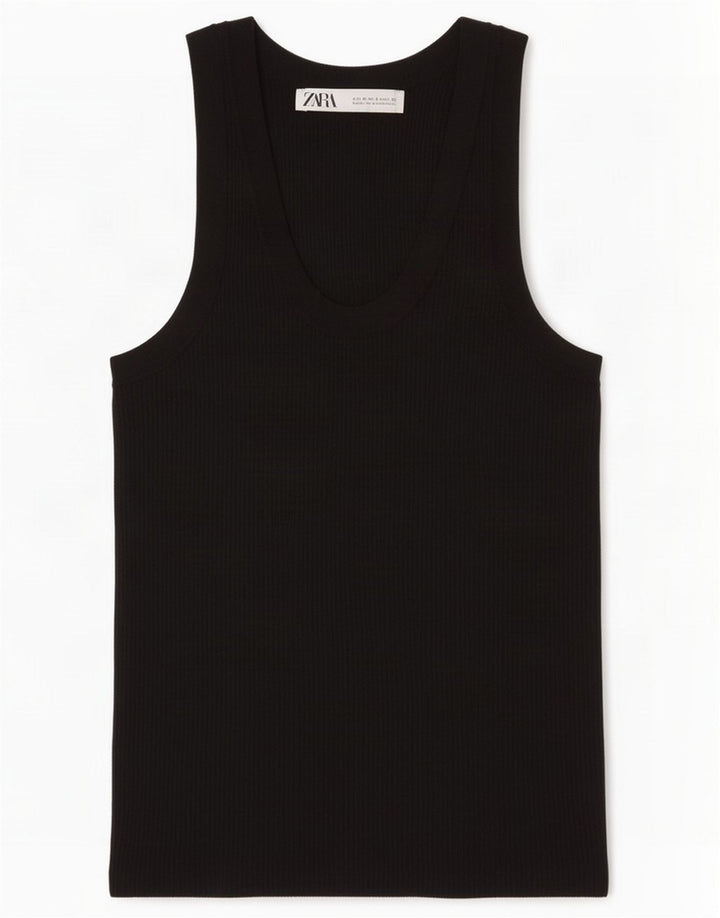 Zara Womens Vest Top UK 8 Small Black