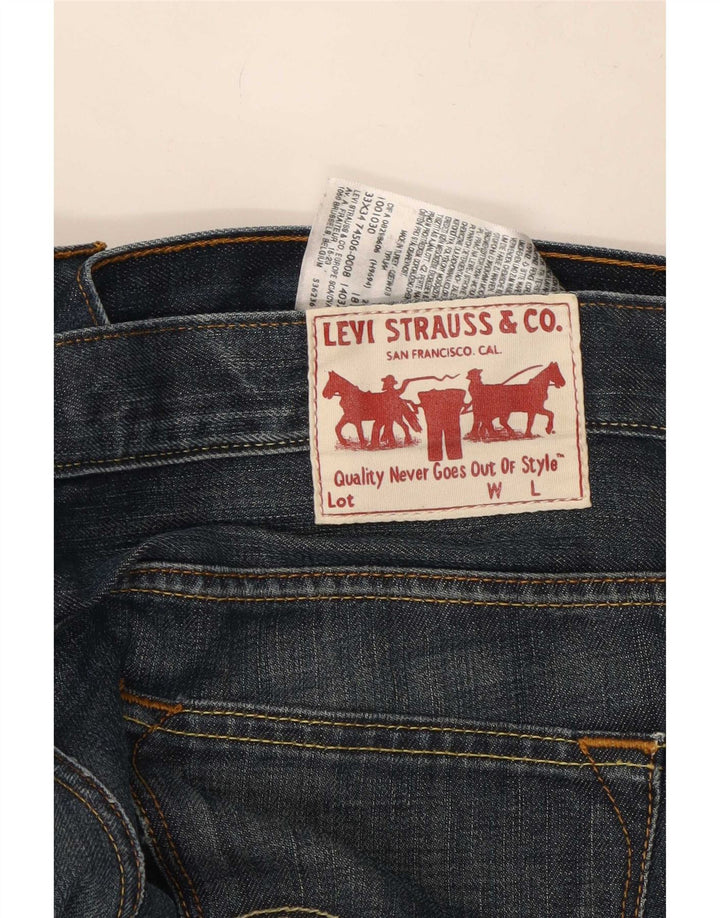 Levi's muške ravne traperice W33 L34 tamnoplavi pamuk