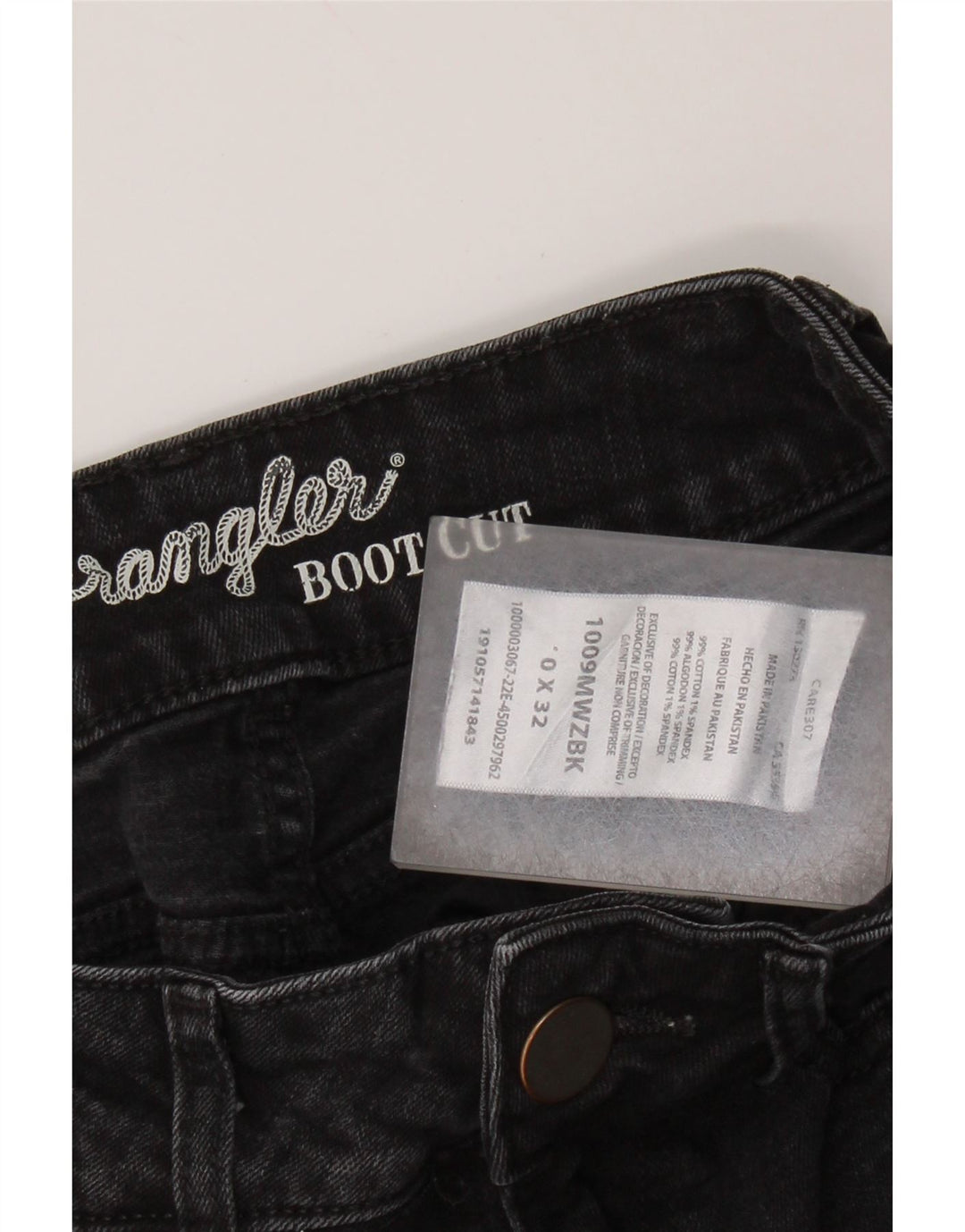 WRANGLER Ženske Bootcut traperice US 0 XS W26 L32 Crni pamuk