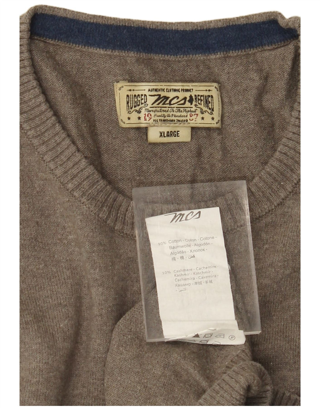 MARLBORO CLASSICS muški pulover s okruglim izrezom XL sivi pamuk