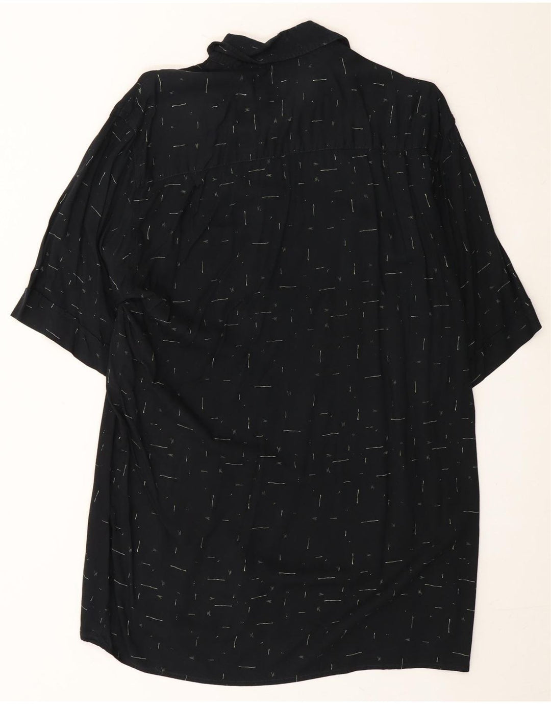 VINTAGE Mens Tall Short Sleeve Shirt Medium Black Vintage Vintage and Second-Hand Vintage from Messina Hembry 