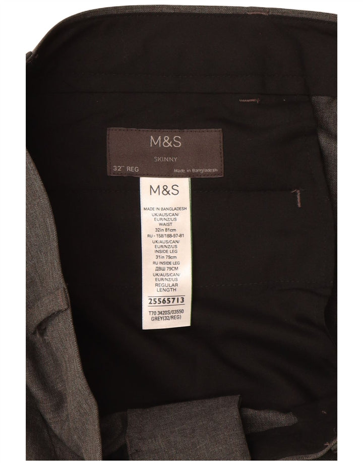 Marks & Spencer muške uske ležerne hlače W32 L31 sivi poliester