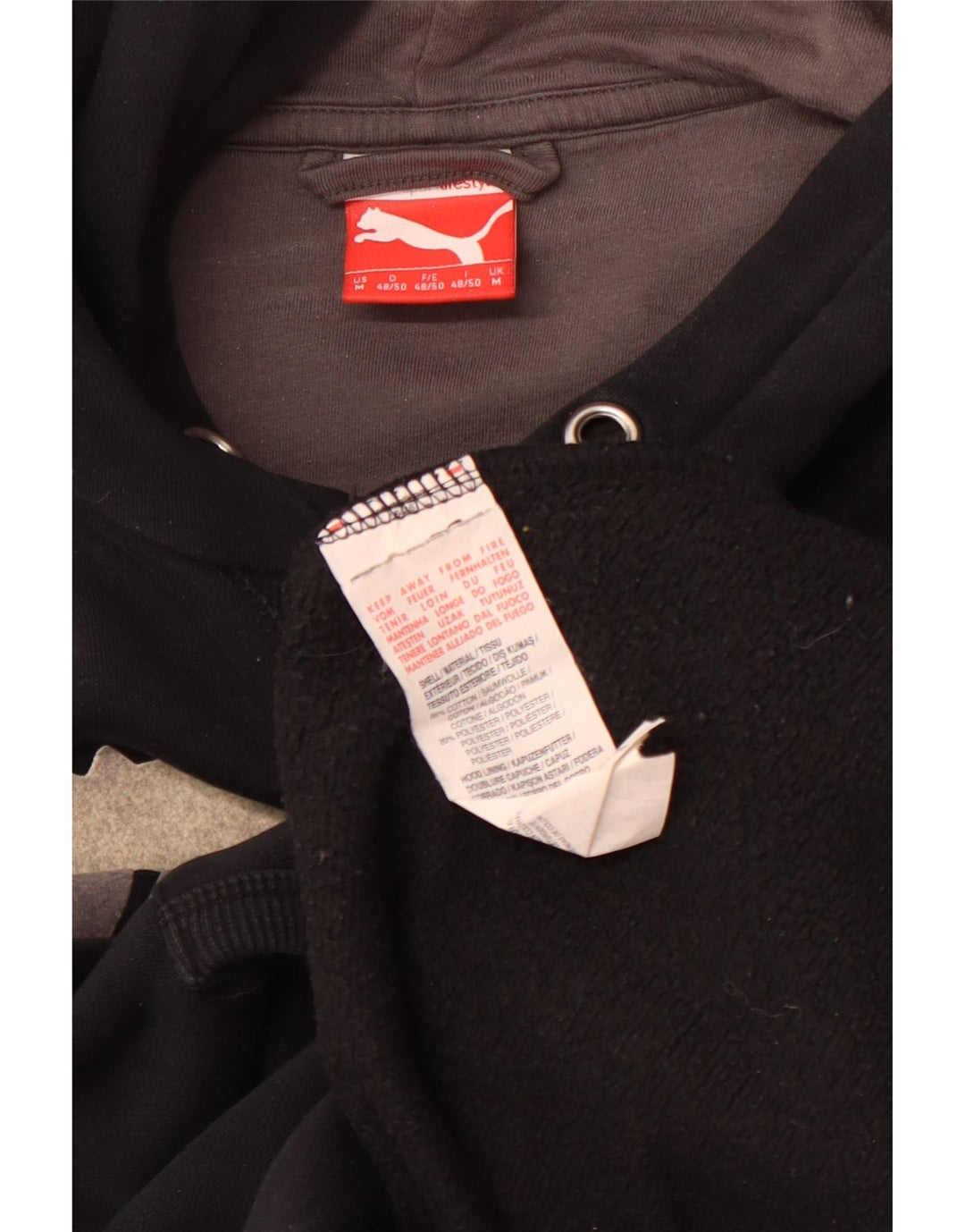 PUMA muška majica s kapuljačom s kapuljačom, srednji crni pamučni sportski