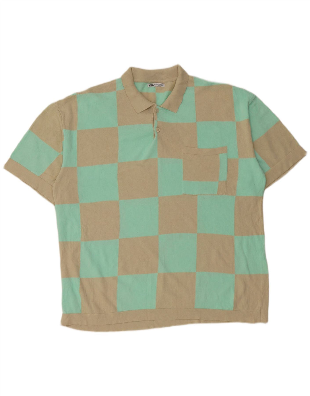 Zara muška polo majica Large Beige Geometric