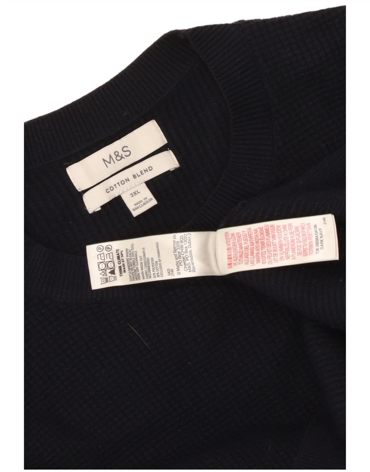 Marks & Spencer muški džemper s okruglim izrezom 3XL tamnoplavi poliester