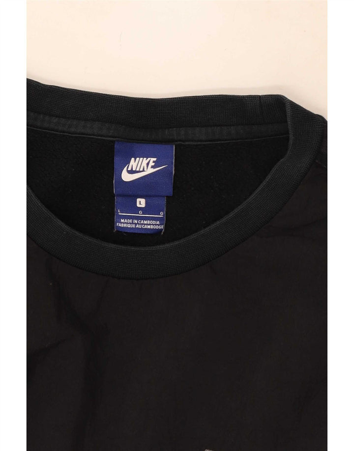 Veliki crni pamuk Nike Graphic Sweatshirt džemper