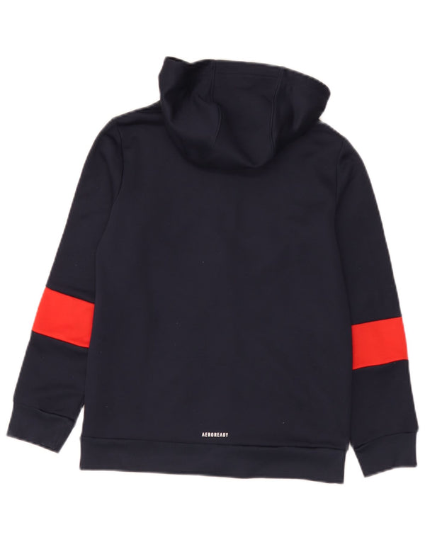Adidas Boys Aeroready pulover s kapuljačom s patentnim zatvaračem 9-10 godina tamnoplave boje