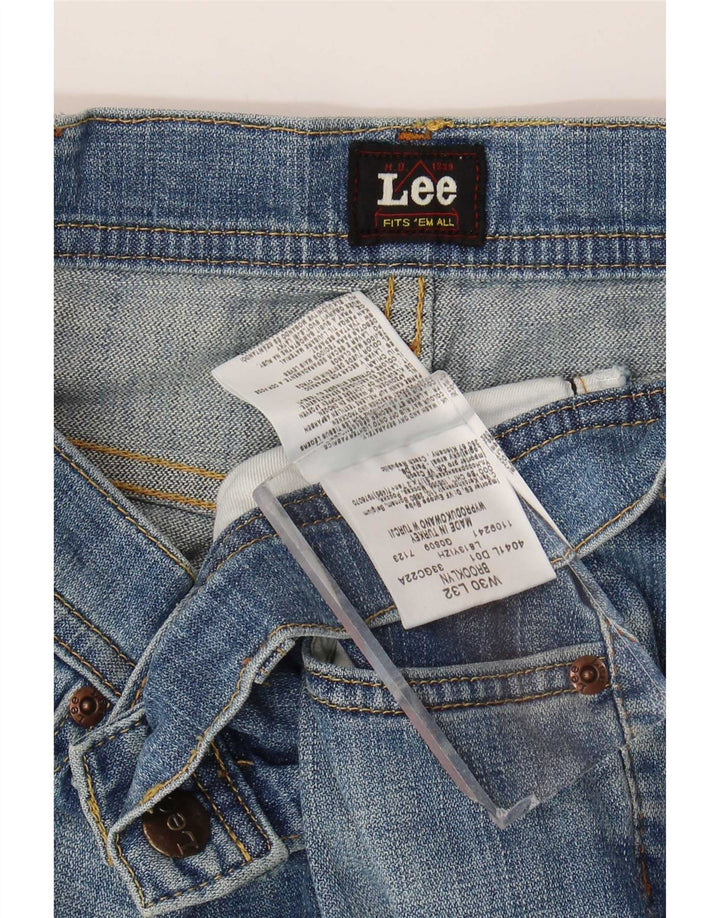 Lee Mens Brooklyn Straight Jeans W30 L32 Plavi pamuk