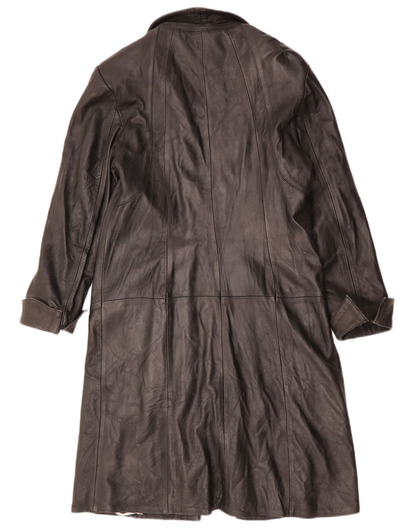 Vintage ženski kožni kaput UK 12 Srednja crna koža