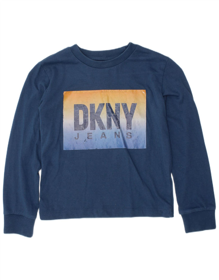DKNY Dječačka grafička majica dugih rukava 5-6 godina, tamnoplavi pamuk