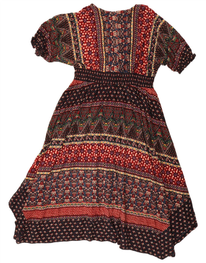 Monsoon ženska asimetrična haljina UK 16 Veliki raznobojni cvjetni pamuk