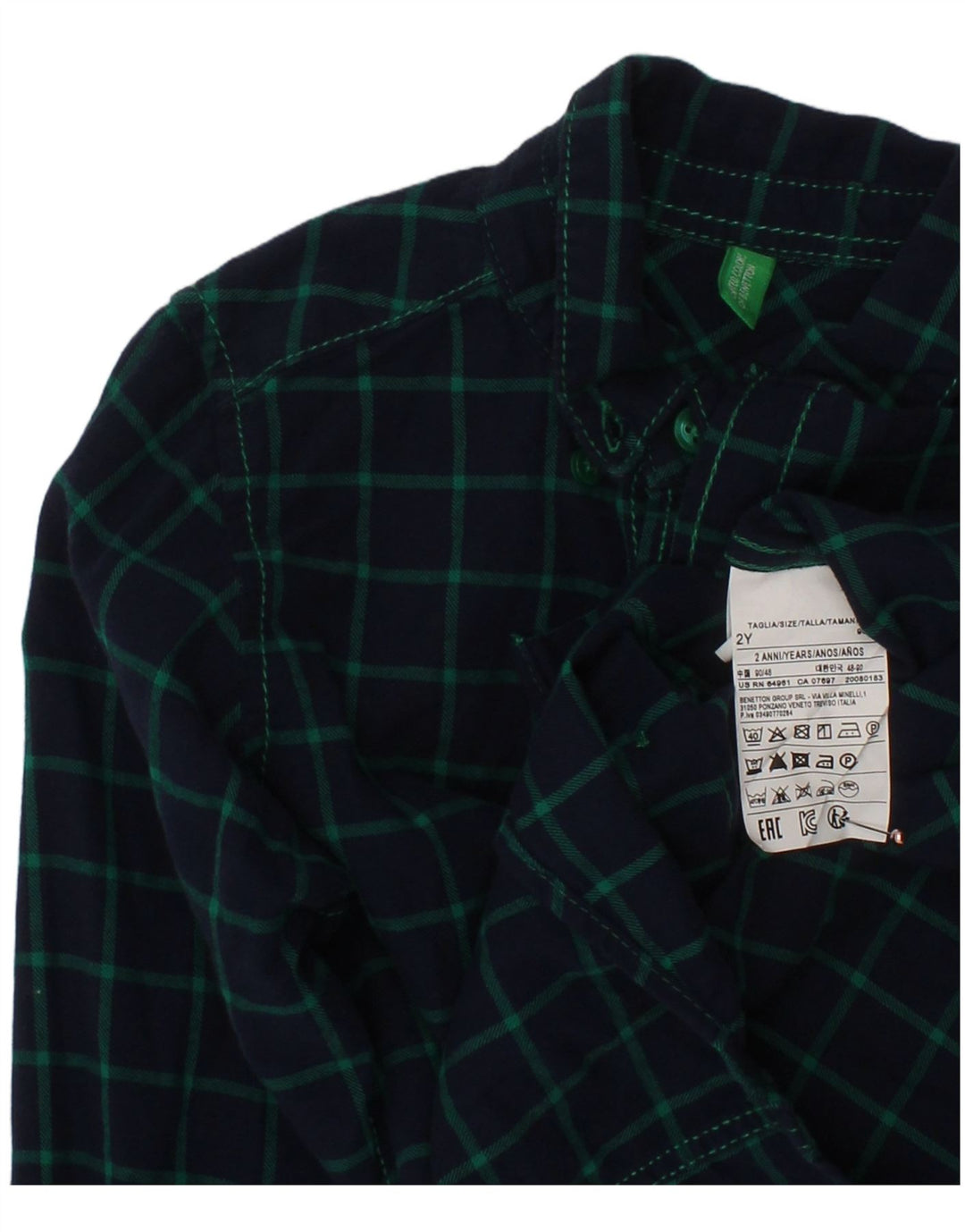 BENETTON Majica od flanela za dječake 18-24 mjeseca tamnoplava pamuk